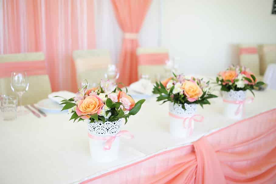  Оформление свадьбы в персиковом цвете