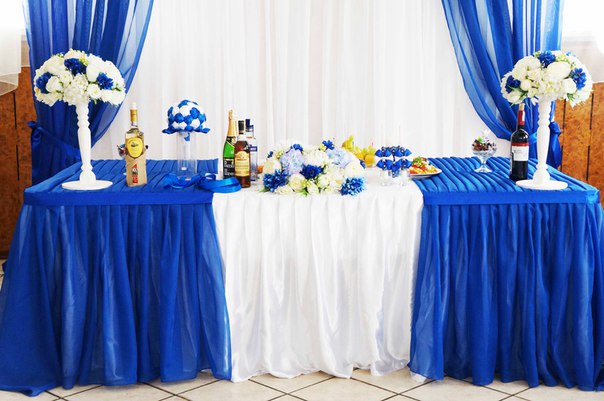  Оформление свадьбы в синем цвете